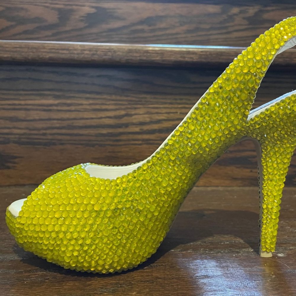 MARC DEFANG Yellow Swarovski Crystal Heels NEW
